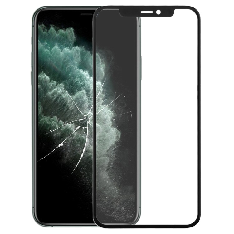 For iPhone 11 Pro Front Screen Glass Cover/LCD Mirror (Color: Black)
