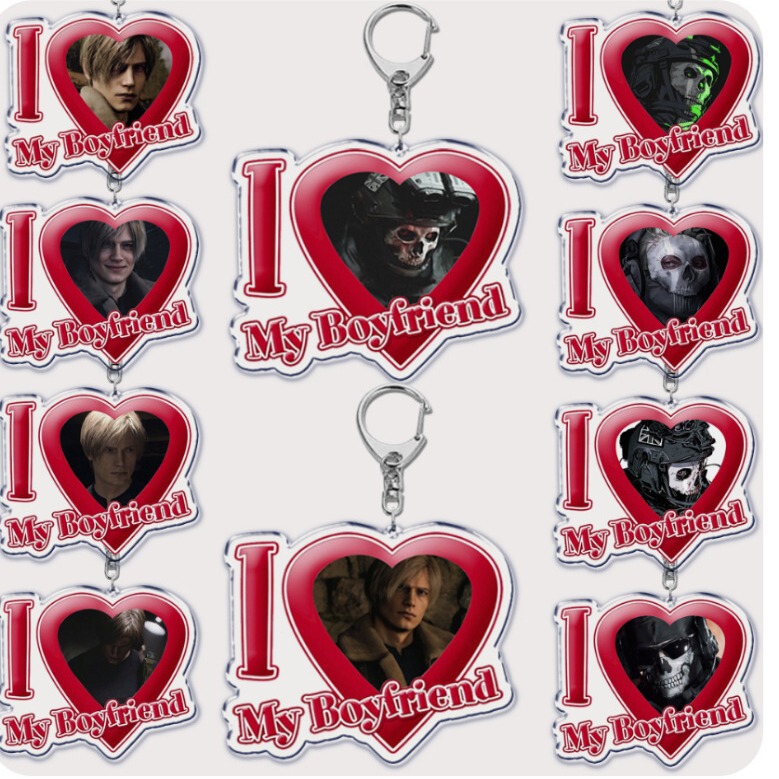 I love my girlfriend acrylic keychain modifiable middle picture Valentine's Day gift