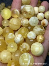 松岗工厂 原矿一代蜜蜡圆珠 品质很好 串锁骨链配珠 diy 源头产地