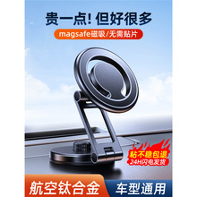 车载手机支架2024新款magsafe磁吸汽车用导航强磁吸盘式折叠磁铁