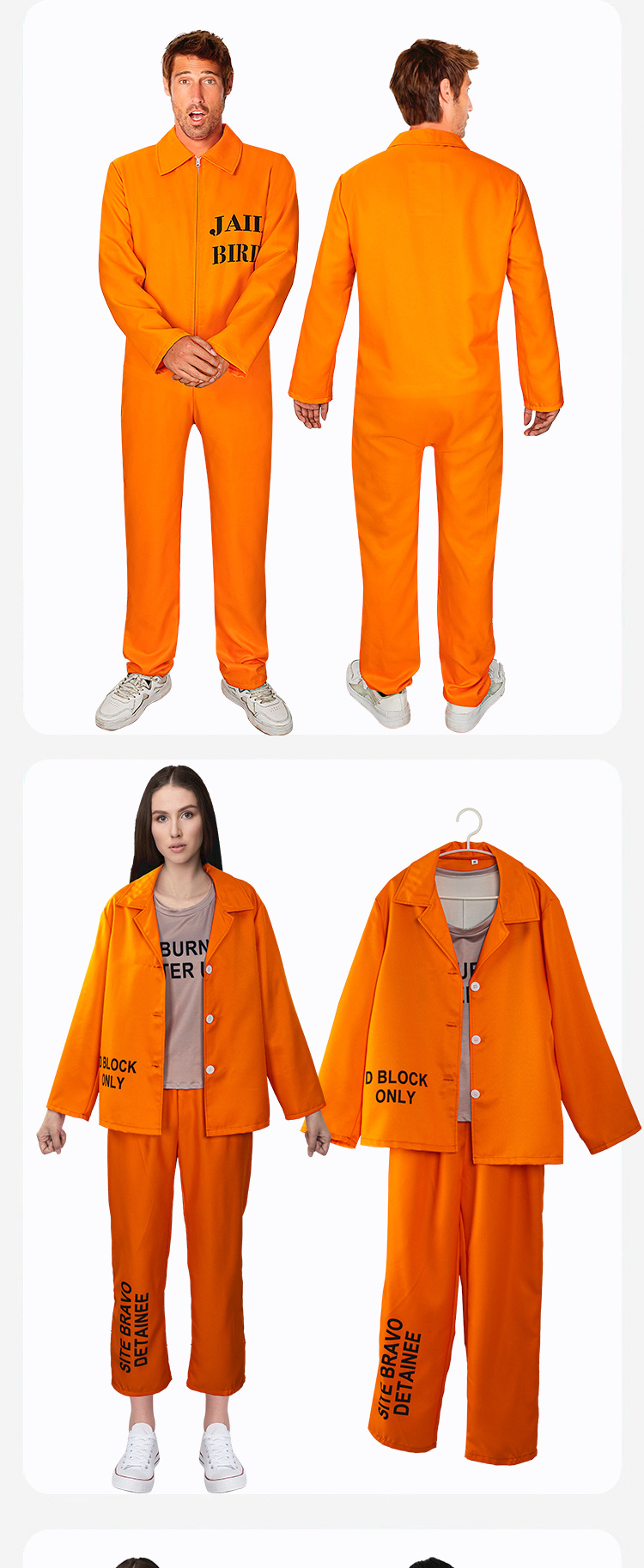 万圣节cos橙色囚犯cosplay工装服装连体裤囚服衣服自杀小队-阿里巴巴