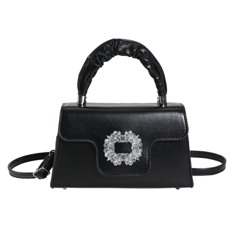 Moda diamante-incrustado pequeña bolsa cuadrada 2024 nuevo estilo nacional bolso de la gema bolso de las mujeres estilo occidental textura hombro bolsa de mensajero