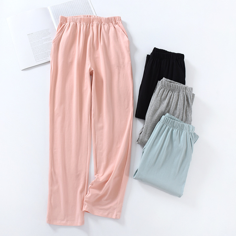 Women's Spring and Autumn Summer Home Pants Elasticized Belt Pocket Pajama Pants Cotton Home Pants Trousers Loose Casual Women's Spring and Autumn Summer Home Pants Elasticized Belt Pocket Pajama Pants Cotton Home Pants Trousers Loose Casual