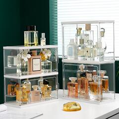 工場直売香水収納ケース大容量防塵透明展示棚化粧台サンプルデスクトップ収納棚