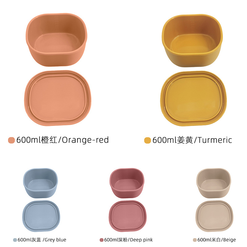 Caja portátil para bebés y niños de silicona, caja de alimentos suplementarios para ensalada, bocadillos sellados con cubierta, caja de preservación de bebés