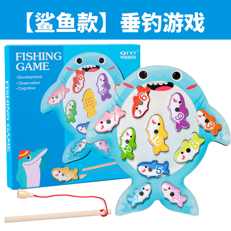 Nuevos productos transfronterizos para niños en la enseñanza temprana multi-escenas juguetes de pesca magnéticos iluminación cognitiva digital juegos de emparejamiento