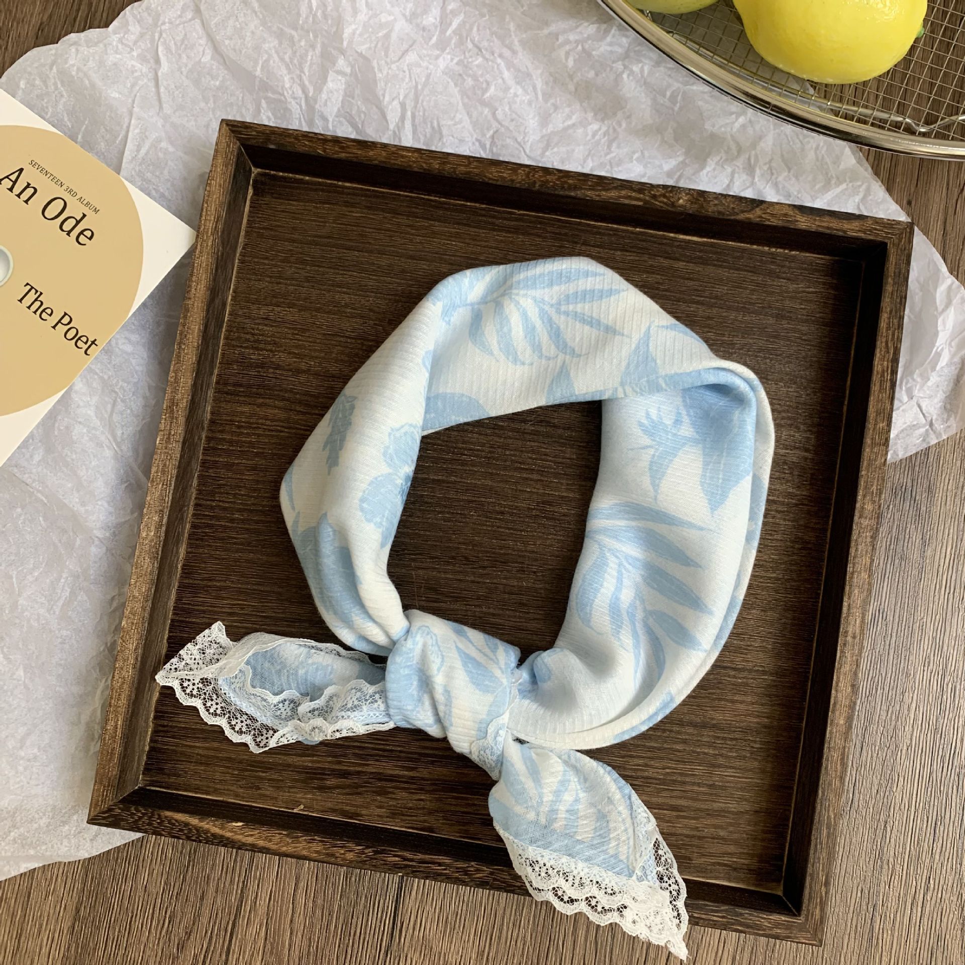 Buñuelo de seda cuello pequeño buñuelo cuadrado primavera y verano nueva moda decoración buñuelo de cuello paquete buñuelo de cabeza buñuelo de verano buñuelo de cabello buñuelo de cabello