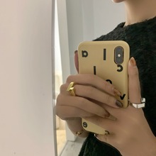 925纯银几何光面交叉错边个性设计感ins女潮冷淡风简约轻奢指环