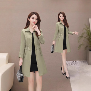 Windbreaker Women's Mid-length British Style Coat Spring and Autumn 2024 Spring New Elegant Fashionable High-end Korean Style Loose Coat