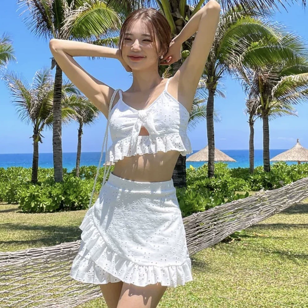 Swimwear, split lace sexy set, 3 piece set