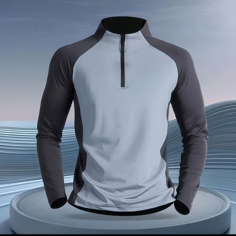 Half-Zip Quick-Drying Clothing for Men, Running Sports Long-Sleeved T-Shirt, New Autumn Fitness Training Clothing, Autumn and Winter Cycling Tops Half-Zip Quick-Drying Clothing for Men, Running Sports Long-Sleeved T-Shirt, New Autumn Fitness Training Clothing, Autumn and Winter Cycling Tops