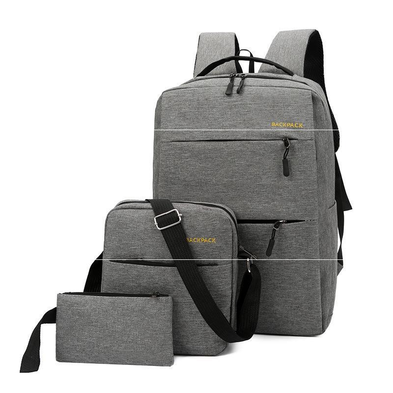 Three-piece business backpack casual sch...