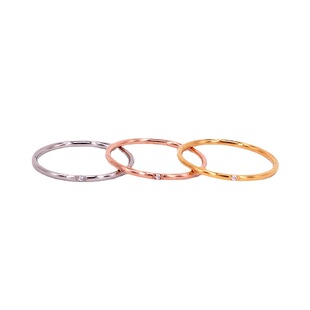 J6-407 Japanese and Korean Temperament Very Fine Edition Single Diamond Tail Ring Ring Feminine Trendy with Diamond Narrow Edition Halo Ring