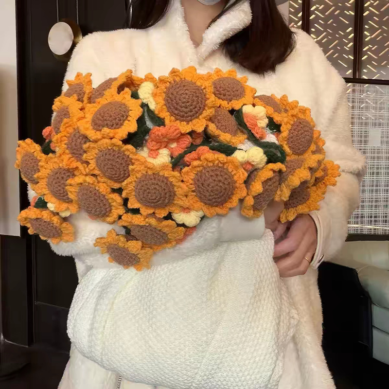 【큼지막한 꽃잎, 고품질】 해바라기 꽃다발 담요 (선물 포장 백 증정)