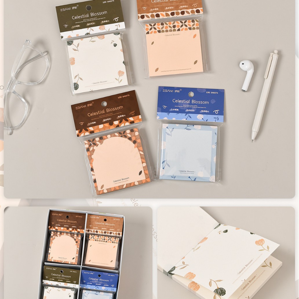 Inswind dibujos animados papel de notas no adhesivo cuaderno de notas de página de color para estudiantes de papel de notas de alto valor facial