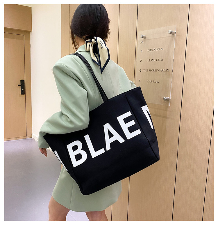 Women's Large Canvas Letter Basic Classic Style Open Tote Bag display picture 13