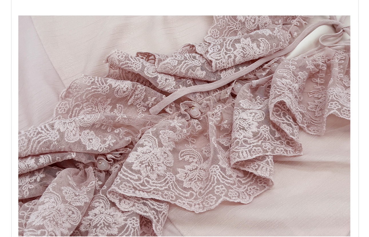 Bộ váy áo sơ mi nữ tay bèo ren + chân váy chữ A xòe phong cách tân cổ điển — Trang chủ, bộ đồ, nửa váy chi tiết 15