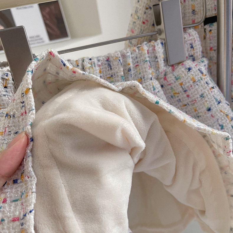 2023 Winter New Girl's Small Fragrance with Cotton Knitted Coat Baby Hundred Pleated Short Skirt Set of Two_voghion.com