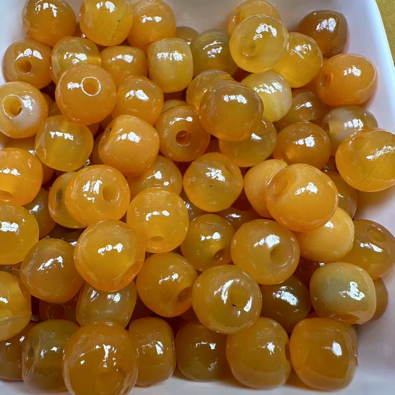 Производитель оптом натуральный агат 14 × 15 мм антикварные старые желтые мясные старые бусины ручной работы ювелирные изделия своими руками