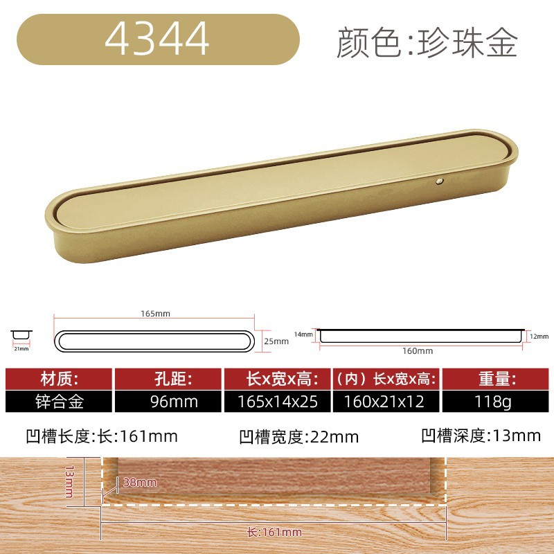 Manija anticolisión encajada ranurada simple moderna de la puerta de gabinete del tirón estrecho de la aleación del cinc