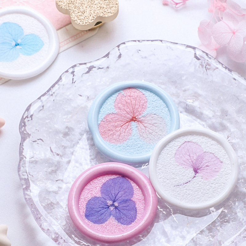 Cabeza de sello de pintura de fuego en blanco esmerilado redondo cuadrado en forma de cabeza de cobre en blanco decorativo flor seca sobre sellado