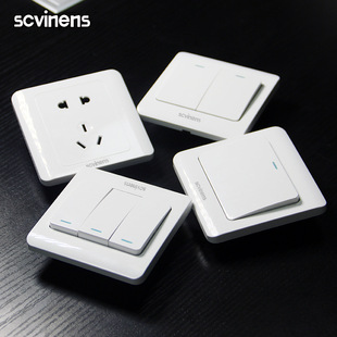 Type 86 concealed white one-Bill control switch panel with silver dot one-Bill wall switch socket wholesale