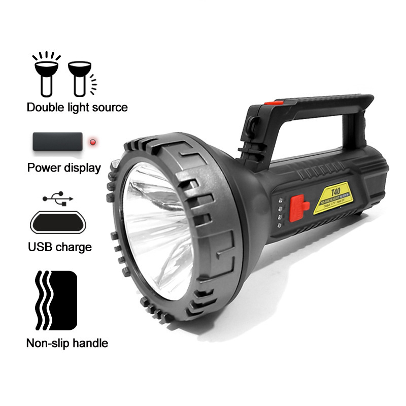 Linterna recargable multifuncional luz fuerte luz de largo alcance portátil Reflector prevención de inundaciones Luz Portátil de emergencia