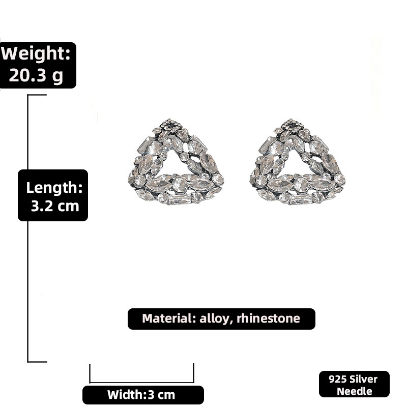 Fashion Geometric Rhinestone Artificial Gemstones Earrings display picture 2