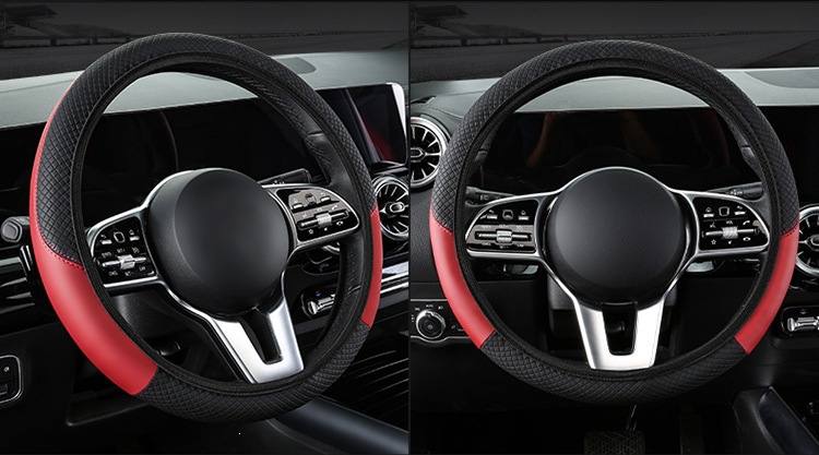 Car Steering Wheel Cover, Elastic, No Inner Ring, Carbon Fiber Pattern Leather, Universal for All Seasons, Cross-Border E-Commerce Model, Handlebar Cover Wholesale