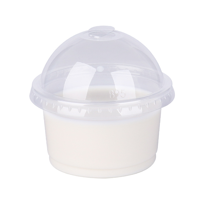 Taza de pudín Caja de embalaje desechable Leche de piel doble Pesca de frutas Tazón de postre Yogur Polvo de hielo Plástico especial con tapa al por mayor