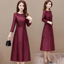 礼服裙时尚女装妈妈裙精致连衣裙2025新款女春秋喜婆婆婚宴装