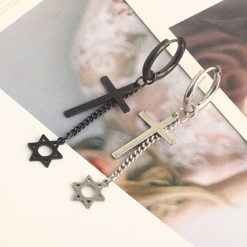 Black Series Punk Titanium Steel Ear Clip Ear Studs Fashion Korean Style Alien Earrings for Men Women detail image 37