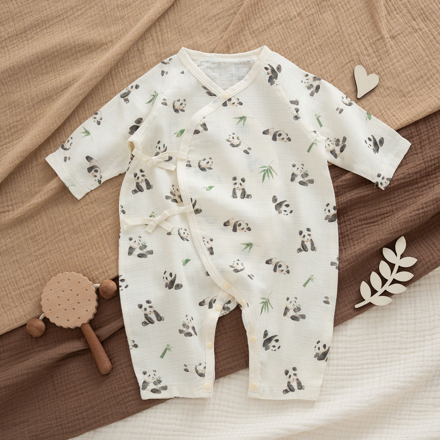 One bamboo fiber panda bodysuit