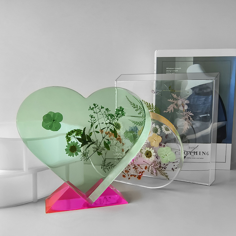 Cross-border DIY cristal epoxi molde de silicona grande cuerpo redondo seis lados decoración del cuerpo libro de escritorio archivo joyería herramienta abrasiva