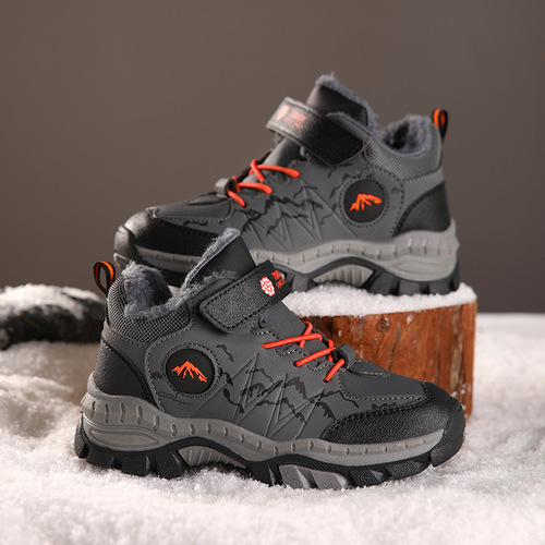 2025 Winter Thick Cotton Warm Men's Children's Hiking Shoes with Anti-Slip for Older Children and Girls