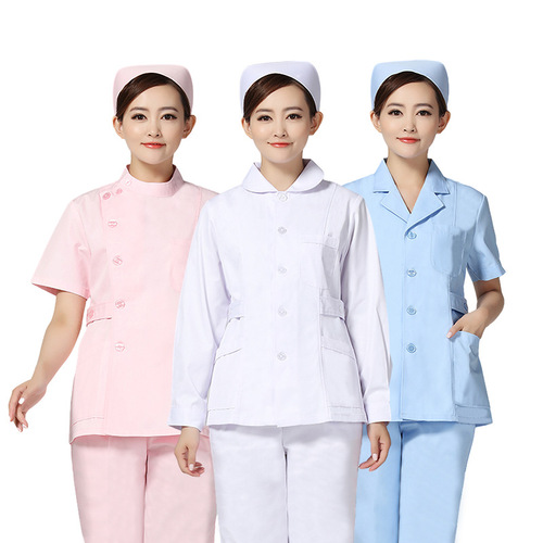Nurse uniform summer short-sleeve women's long-sleeve two-piece set round neck slim fit separate set full set short nurse workwear