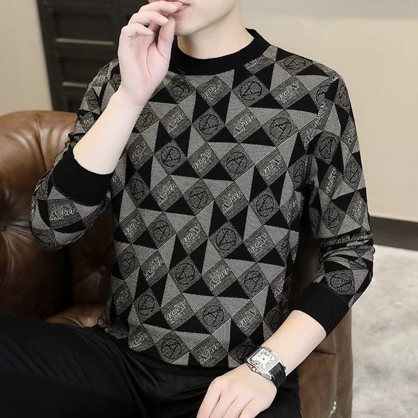 Spring and Autumn Thin High-Quality Jacquard Knit Sweatshirt