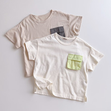 韩国milibam尾货童装110-150男孩夏季短袖T恤上衣纯棉