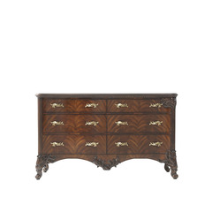 British Alexander copper piece six-drawer cabinet, neoclassical solid wood carved sideboard, European villa style Laca&ccedil;a furniture