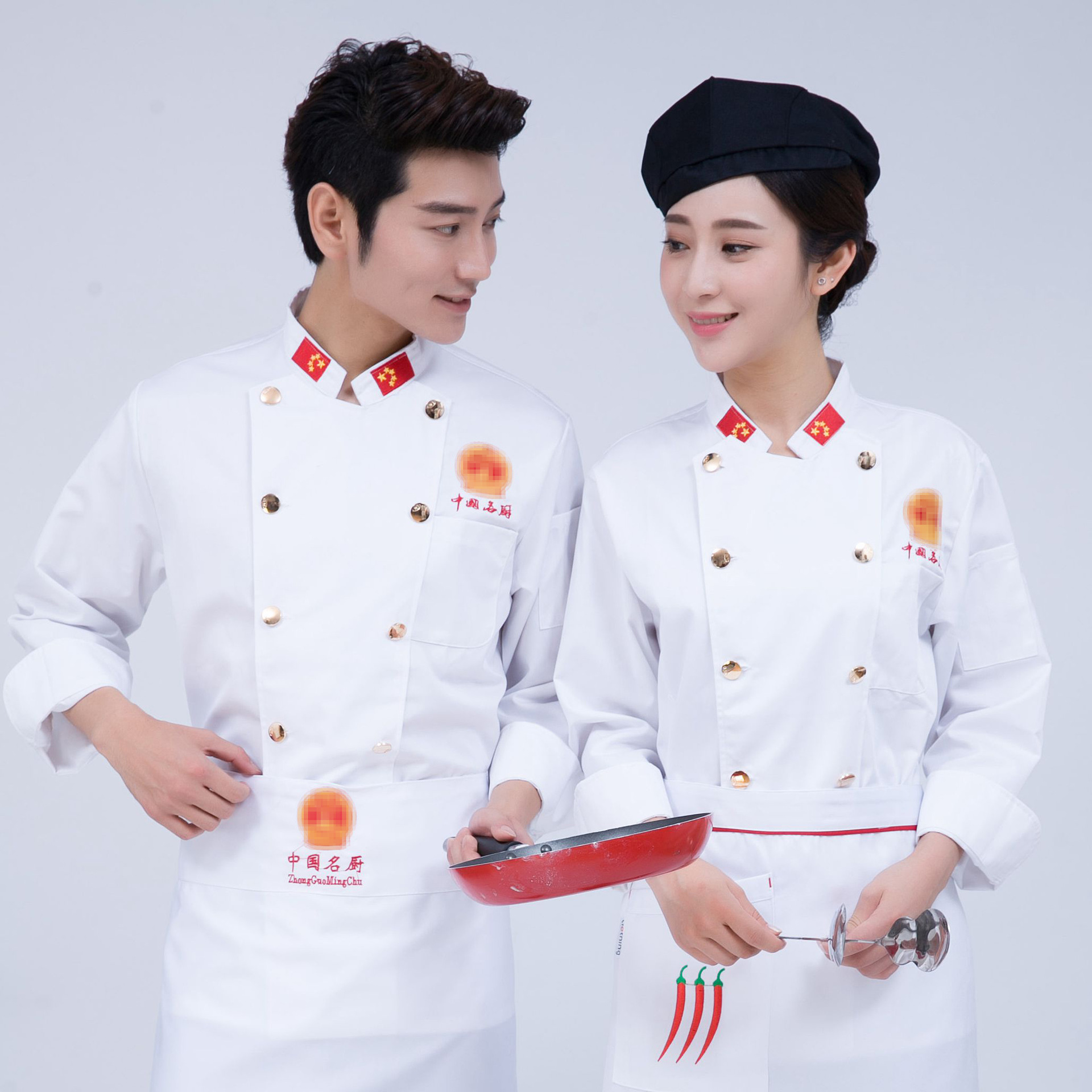 厨师工作服短袖夏季男女酒店餐厅厨师服长袖秋冬装宾馆食堂工作服