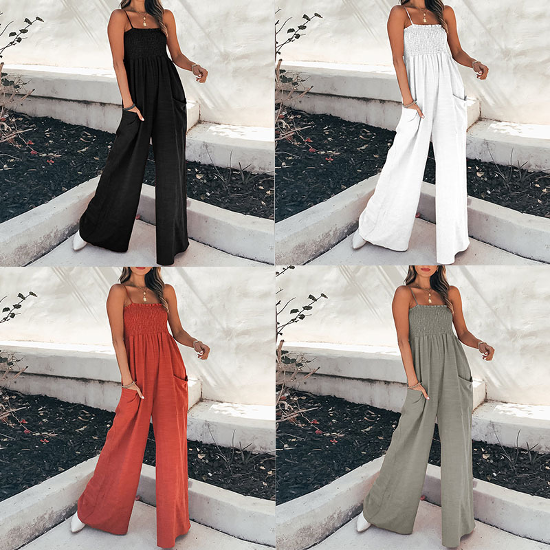Mono de mujer sin tirantes con fruncido de color liso, estilo casual y moderno, novedad primavera 2026, moda transfronteriza europea y americana.