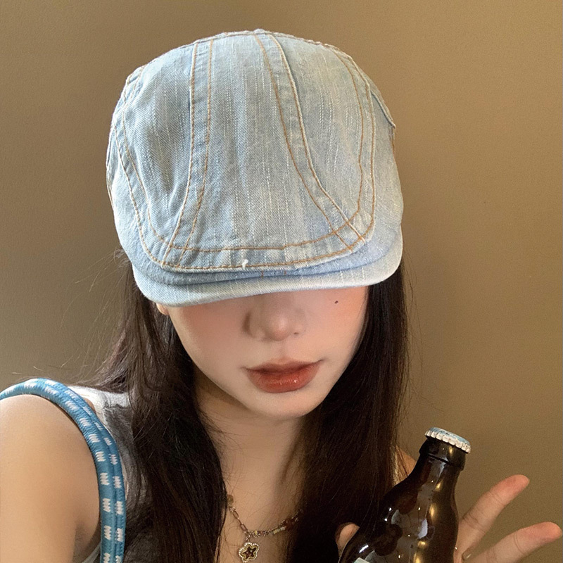 ポストモダンアーティストの黒い前進帽、画家のベレー帽、クールな女性のダンスハット、ひさし帽、レトロなトレンド|undefined
