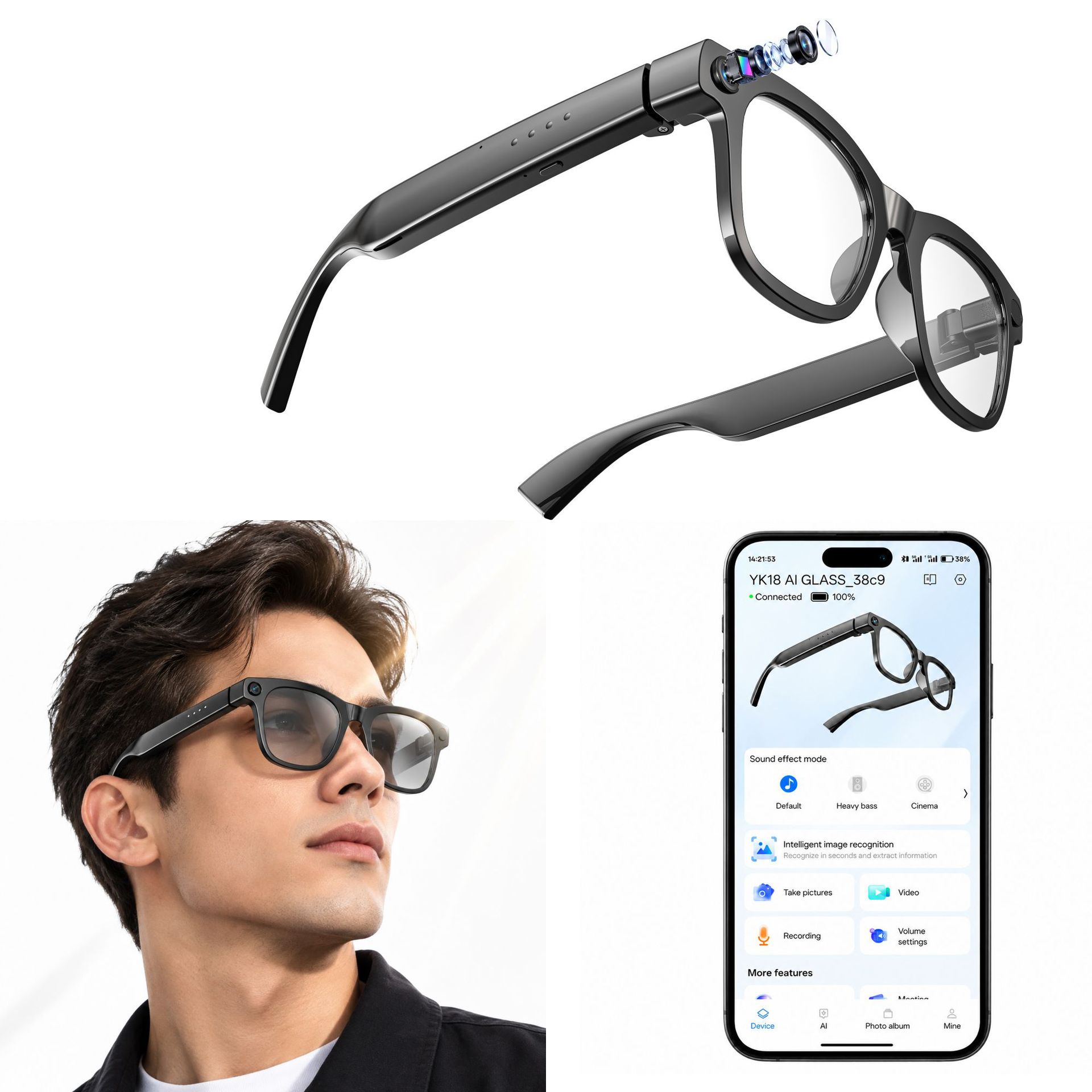 Amazon AI Smart Glasses with 8MP Camera: High-definition photo and video recording, real-time translation