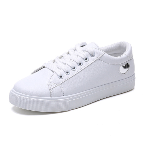 2024 spring new style flat Korean-soled white shoes for women casual low-top student street lace-up sports white sneakers
