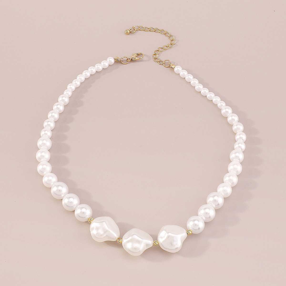 simple fashion adjustable solid color Irregular artificial Pearl Necklace