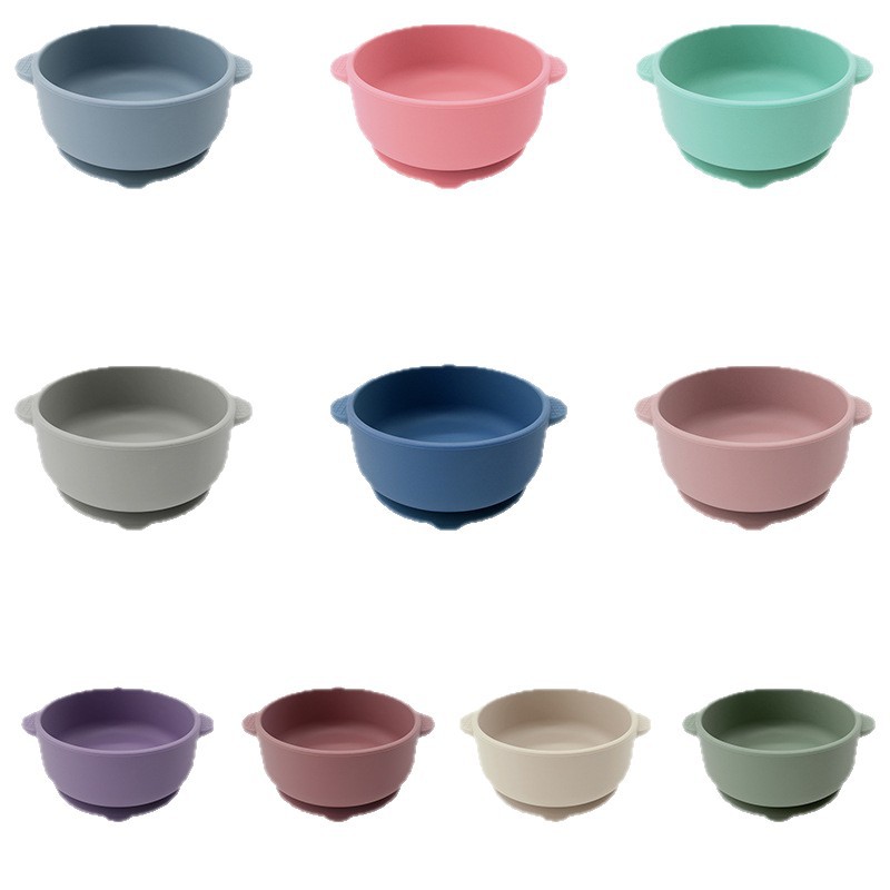 Tazón para orejas de silicona de grado alimenticio para bebés Tazón para orejas de cinturón antideslizante de color sólido para niños Tazón para orejas con ventosa