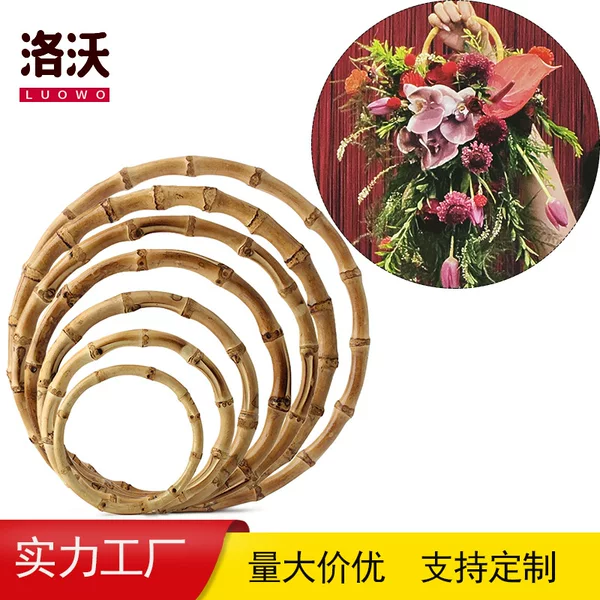 Hot-Selling In-Stock New Chinese-Style Gift Bamboo Handle Candy Box Aesthetic Real Bamboo Handle Round Bamboo Ring Accessories
