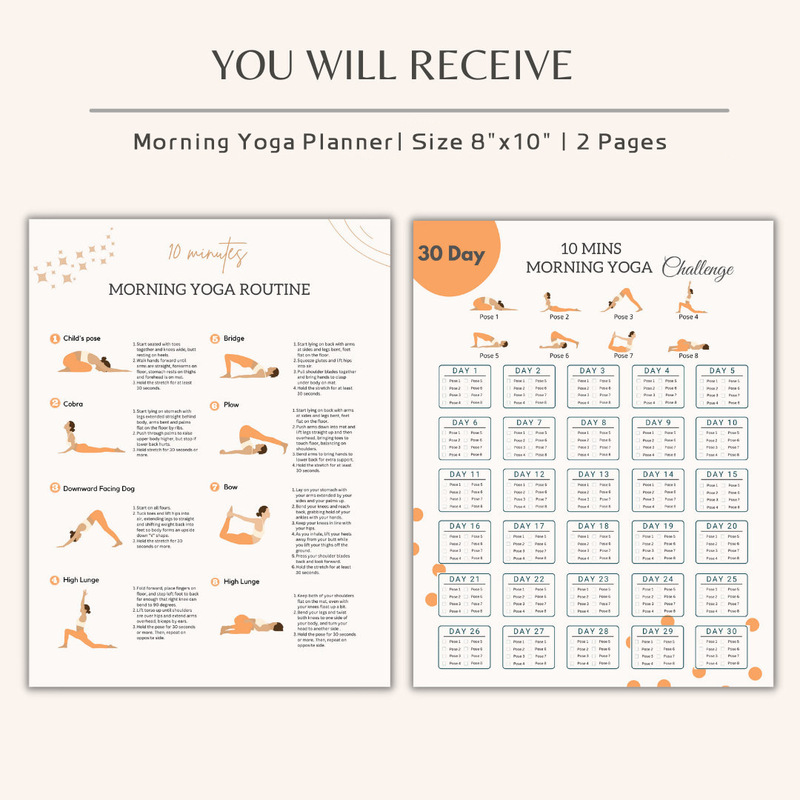10-Minute Morning Yoga Schedule 30-Day Yoga Exercise Stretching Poster Set Cross-Border Export Exclusive for Temu