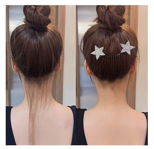 Star Shaped Water Diamond Hair Pin for Women, Rear Head and Forehead Fringe Hair Styling Tool, Invisible Fixed Hair Clip, Hairband, Pull-Through Hair Comb