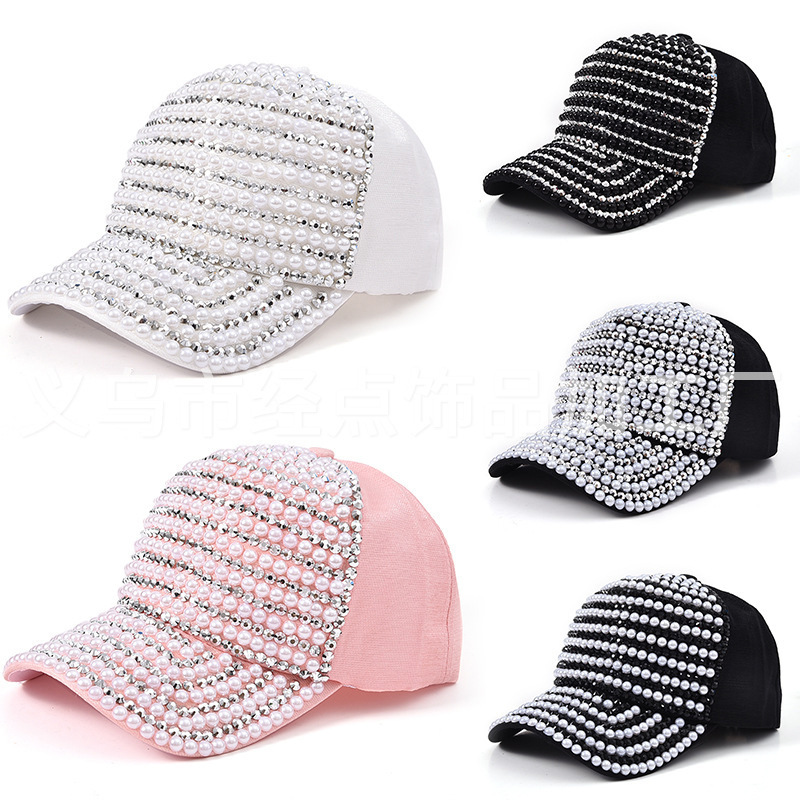 Tiktok Influencer Rhinestone Duckbill Fashion Hat for Women, Spring and Autumn Korean Version Trendy Street Baseball Cap, Fashionable Versatile Sun Hat